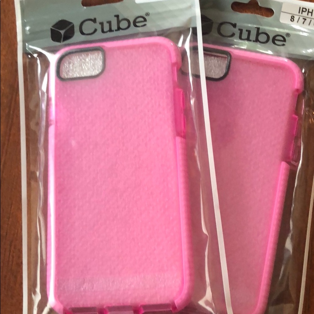 Pink Rubber case for iPhone.